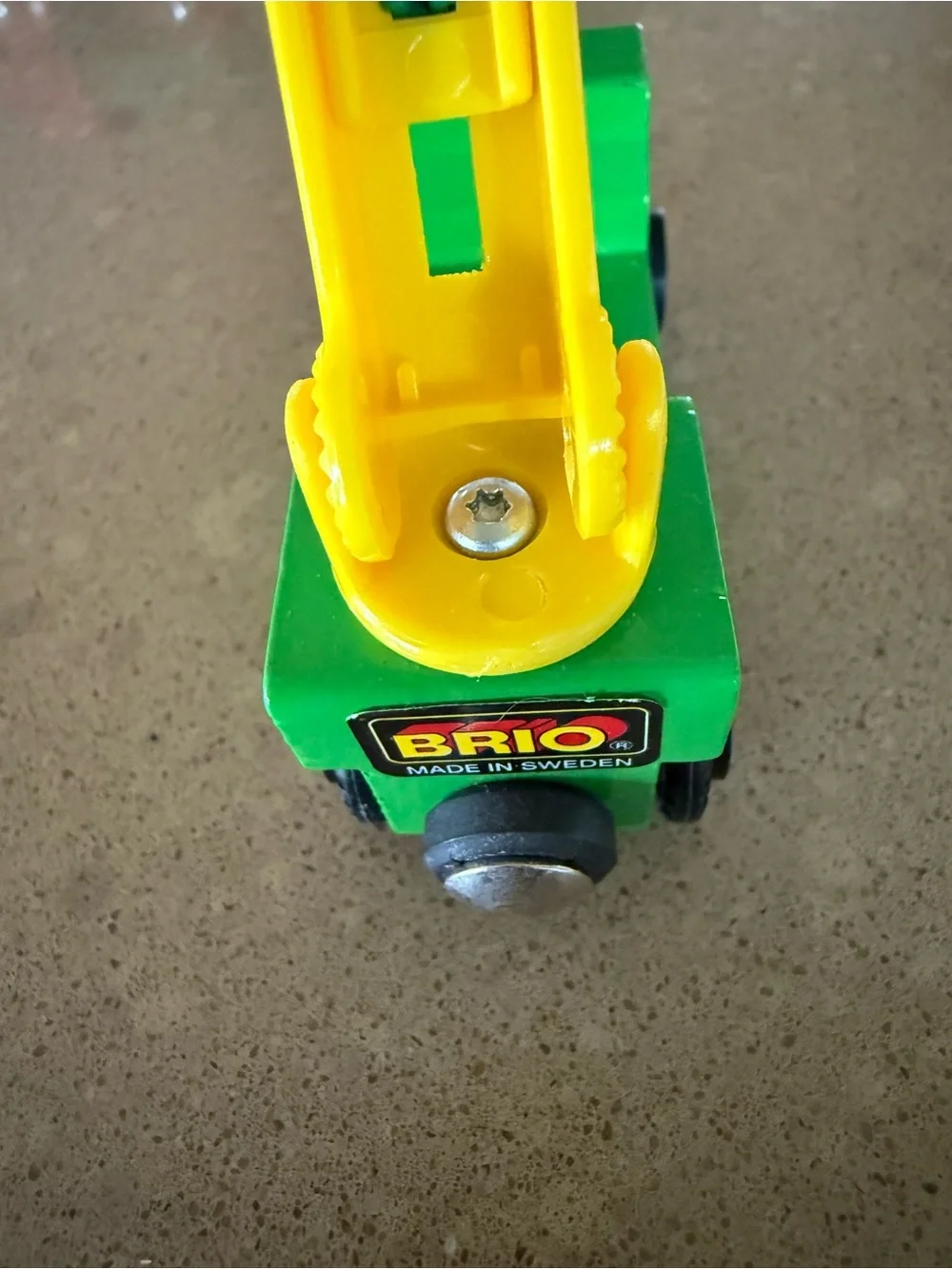 Brio 33232 vintage Green and Yellow Crane Truck Toy